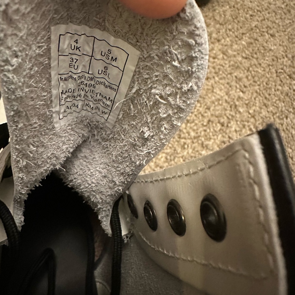 Dr. Martens 1460 White Boots with Black Accents - Picture 6 of 6